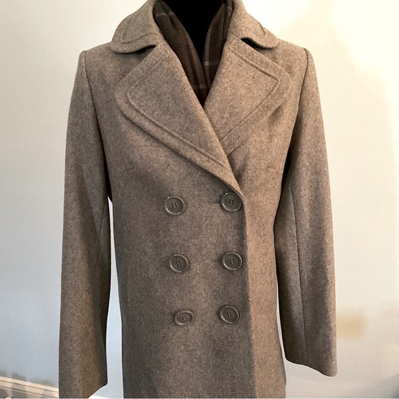BLACK FRIDAY 2025 NY&Co. Grey Coat New York & Co. Wool-Blend Pea Coat Gray - Picture 6 of 12